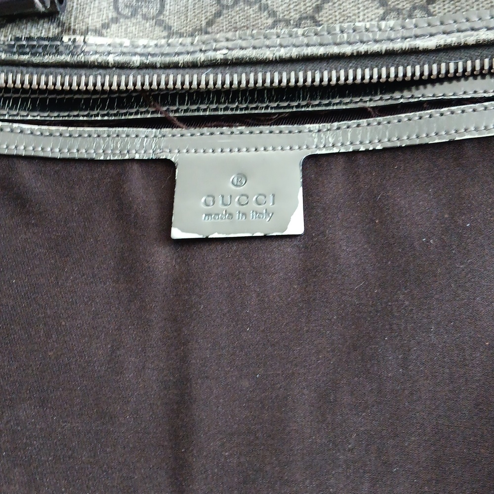 Gucci Monogram Top-Handle Tote in Beige/Brown - Picture 6 of 9
